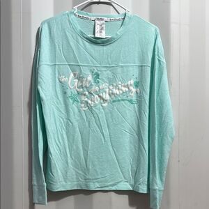 Disney Parks Mint Green Graphic Long Sleeve Shirt NWT